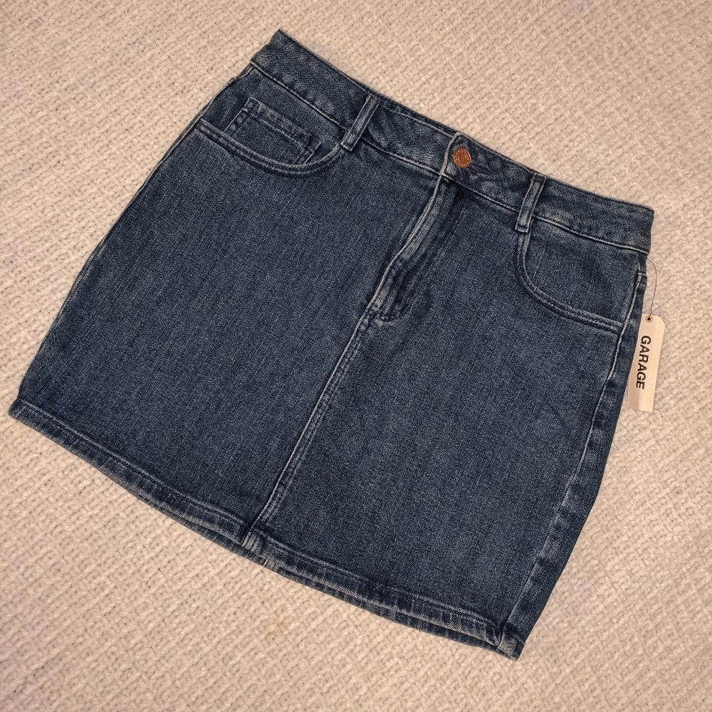 Garage Dark Blue Denim Mini Skirt